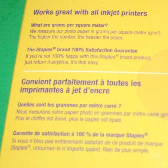 Staples Photo Paper 60 Sheets 4 x 6 Inch Gloss for Ink Jet Print Your Own Pics - Picture 6 of 6